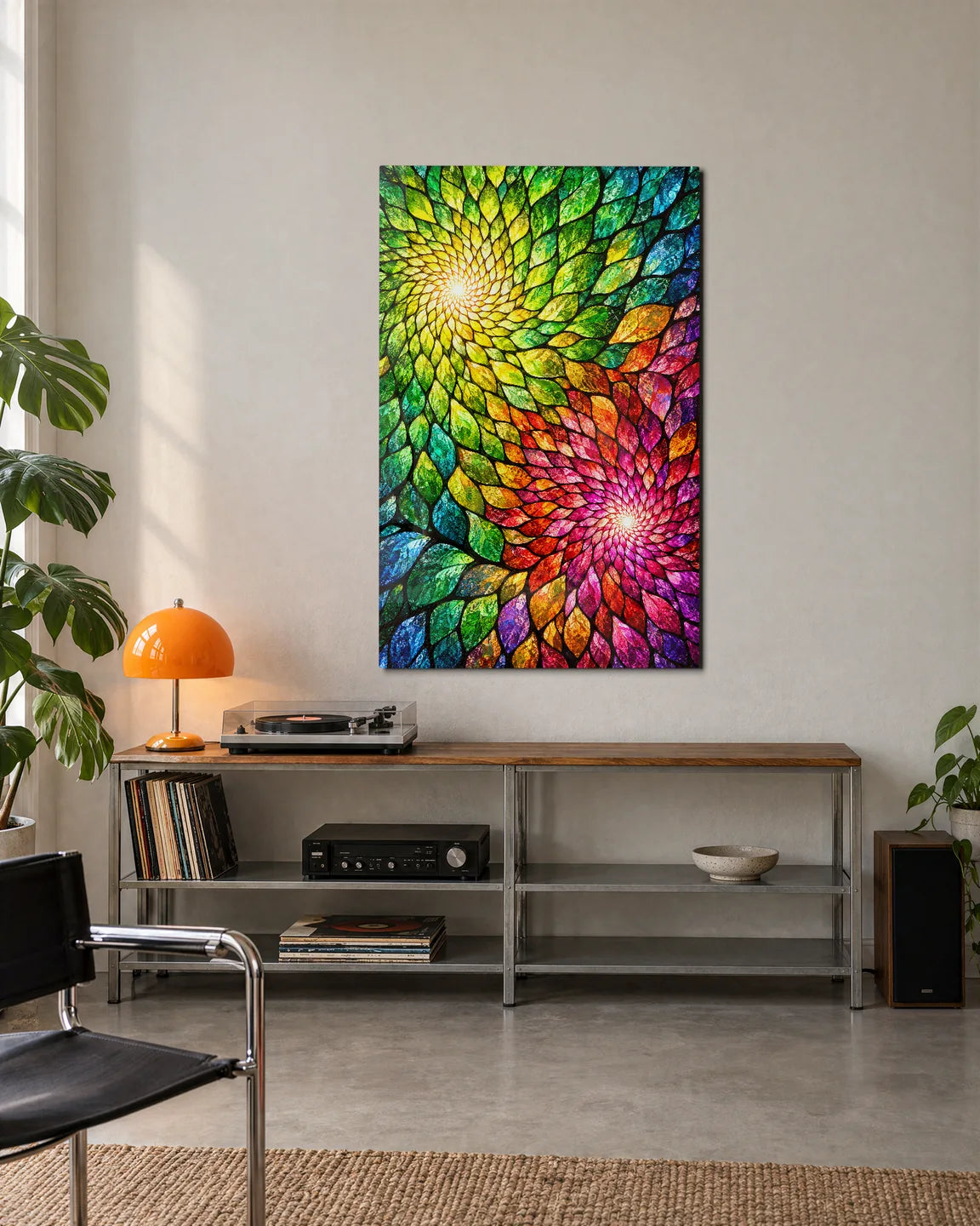 Leaf Spirals — shown in a living space
