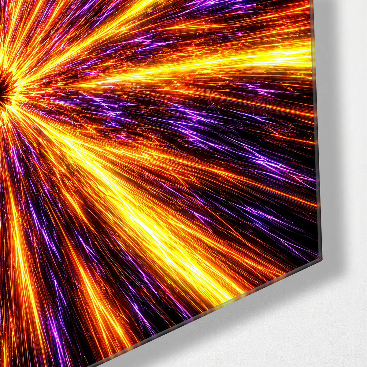 Light From a Point — corner detail of glass wall art