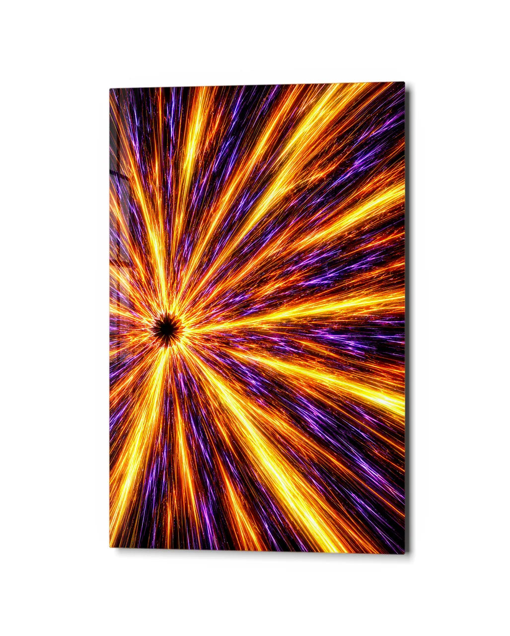 Light From a Point — studio view of glass wall art