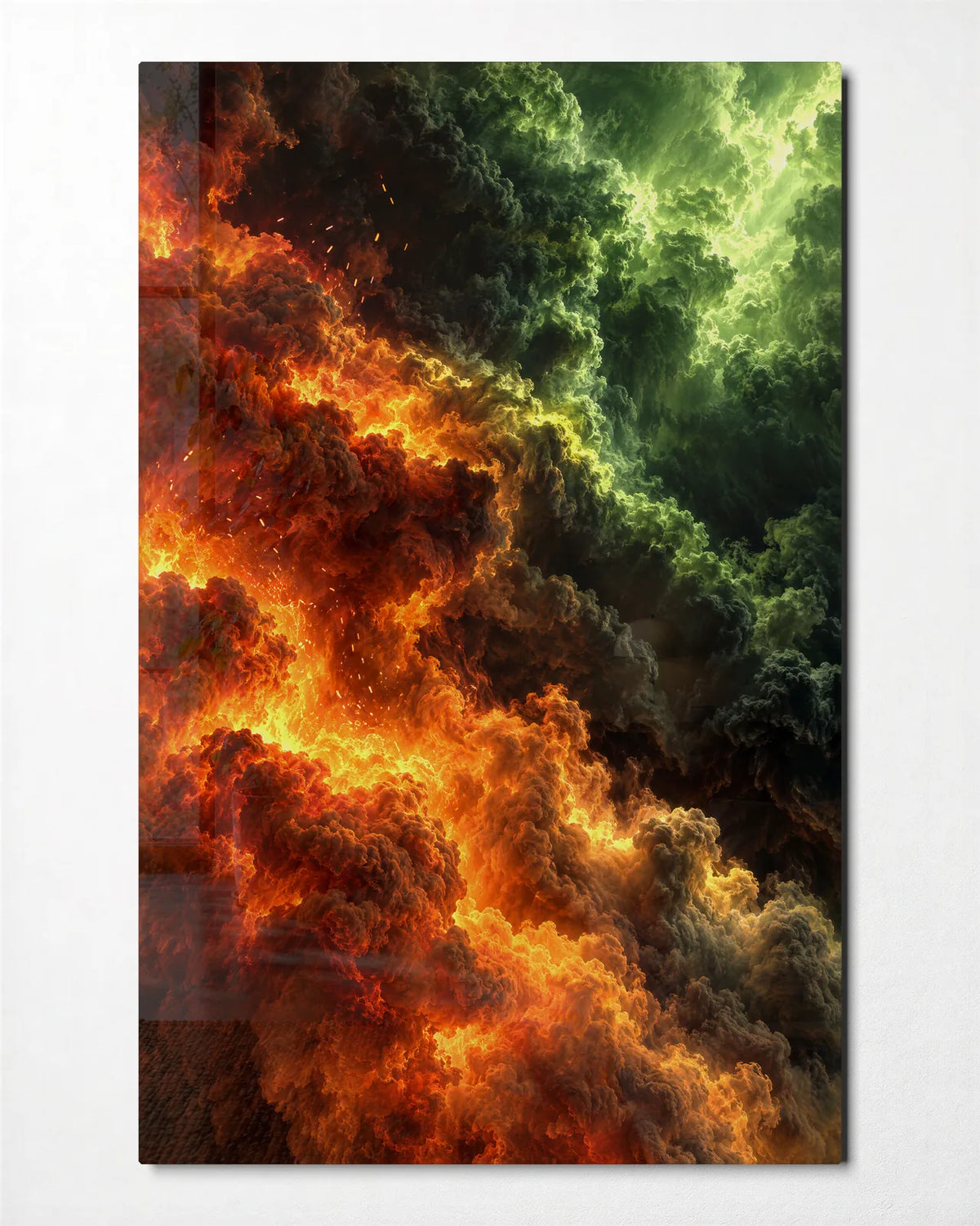 Clouds at the Edge — front view of glass wall art