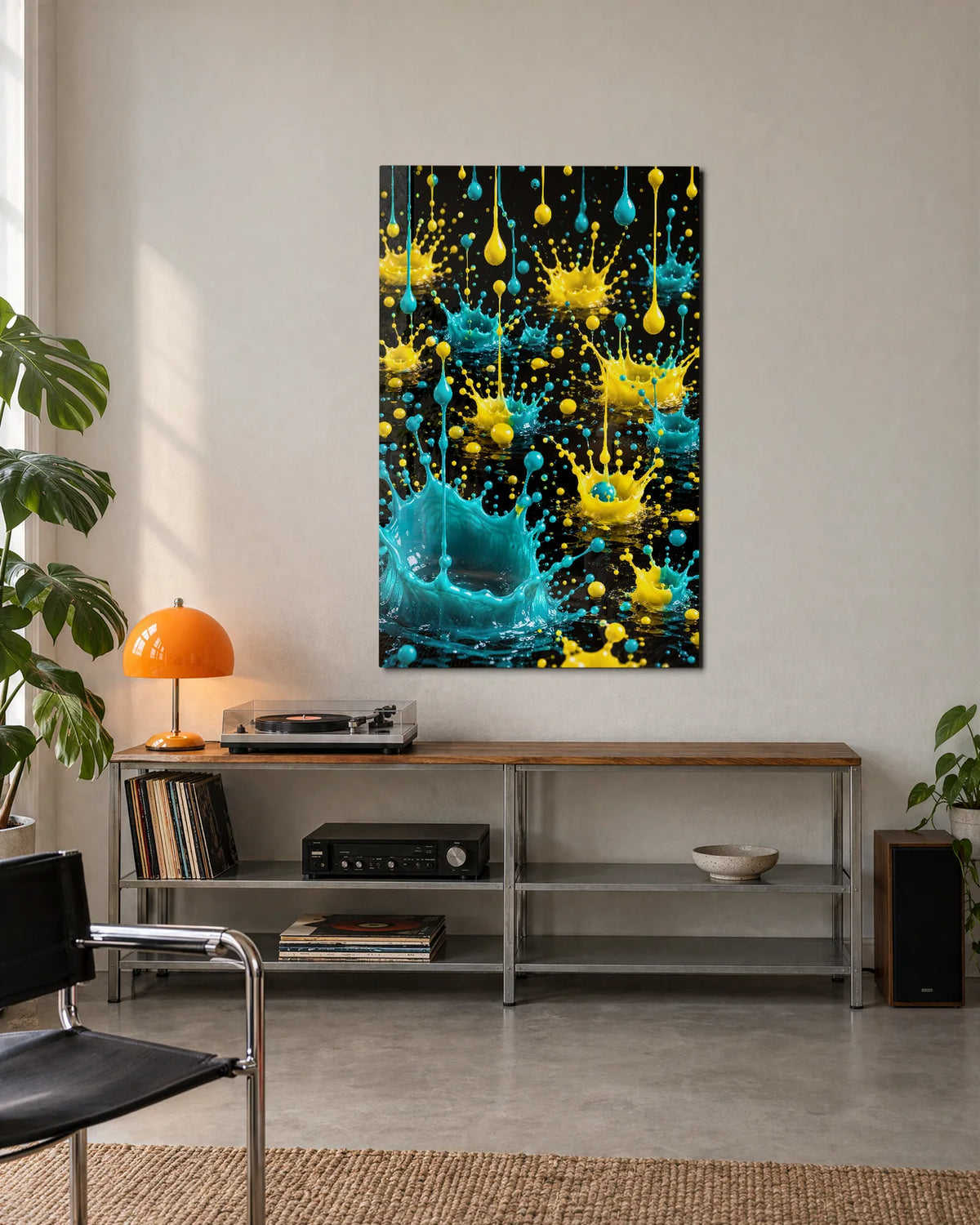 Drops in Rhythm — shown in a living space