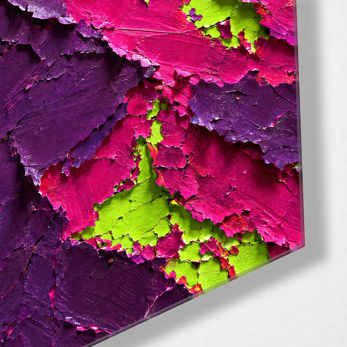 Colour under the Surface — corner detail of glass wall art