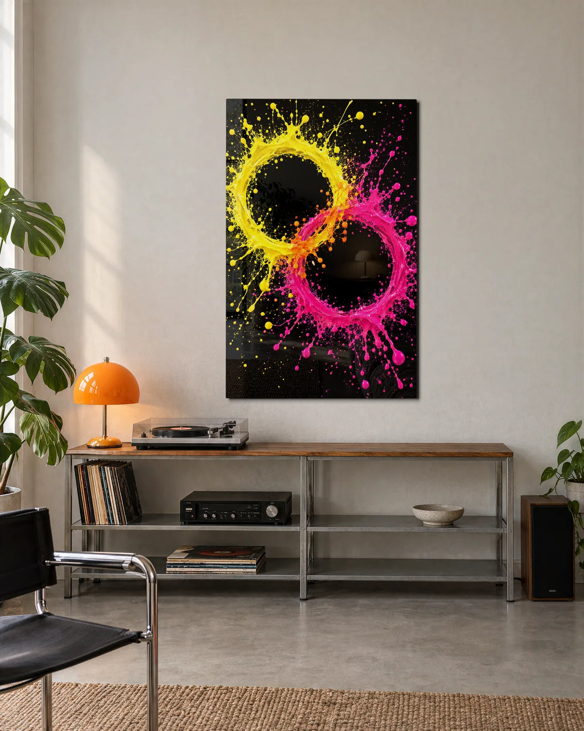 Two Splash Circles — shown in a living space