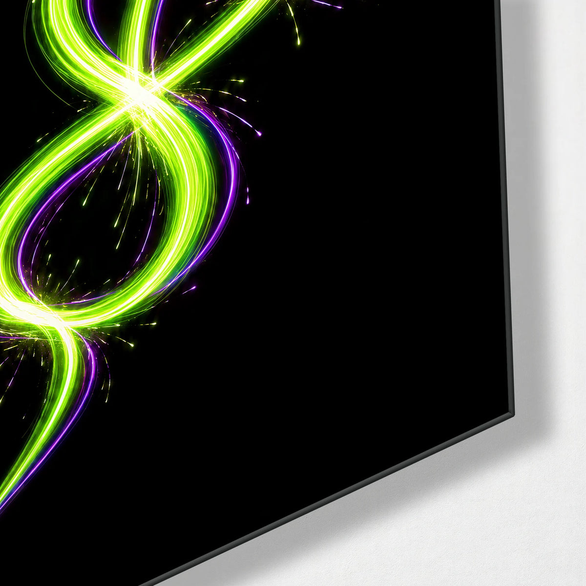 A Loop of Light — corner detail of glass wall art
