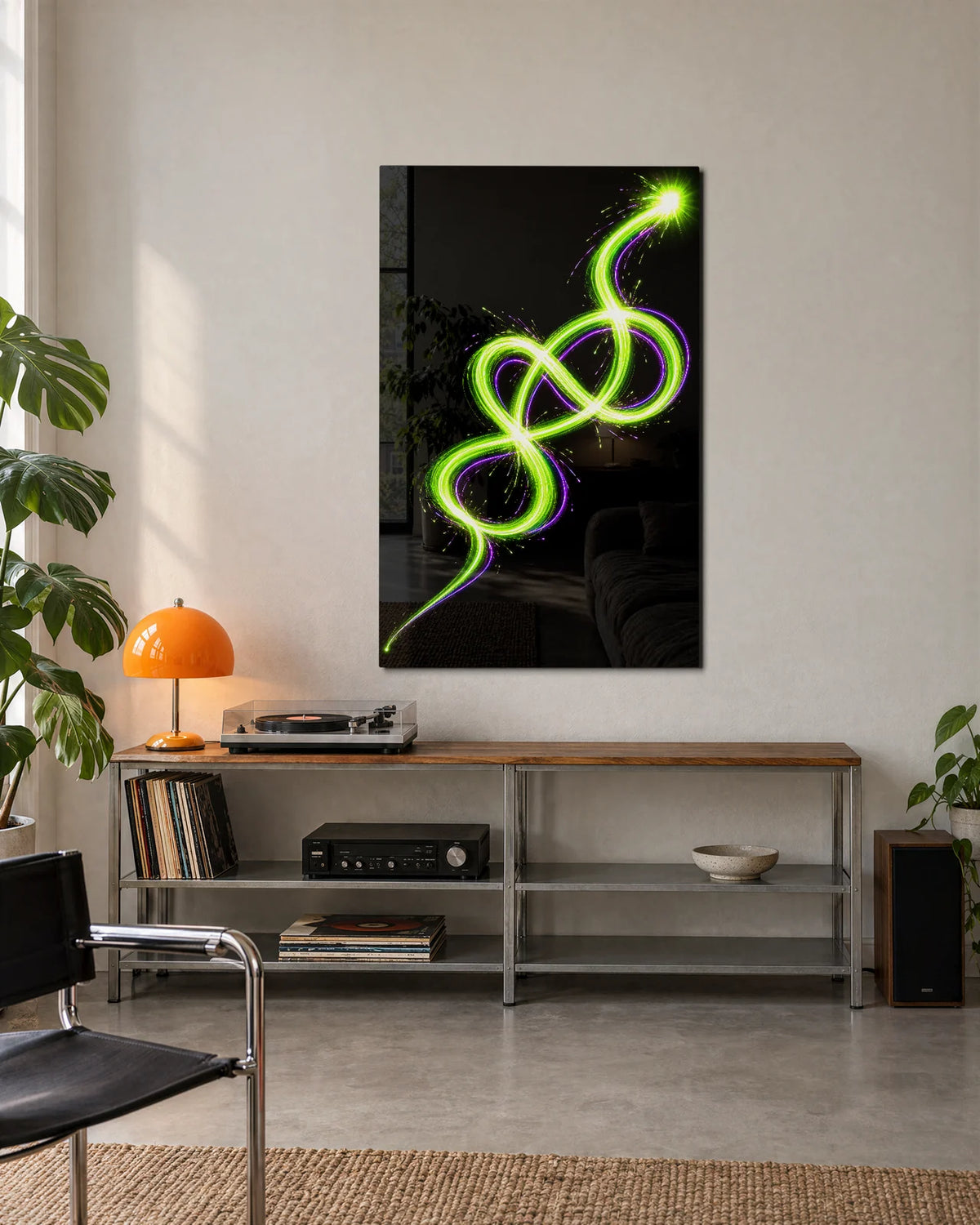 A Loop of Light — shown in a living space
