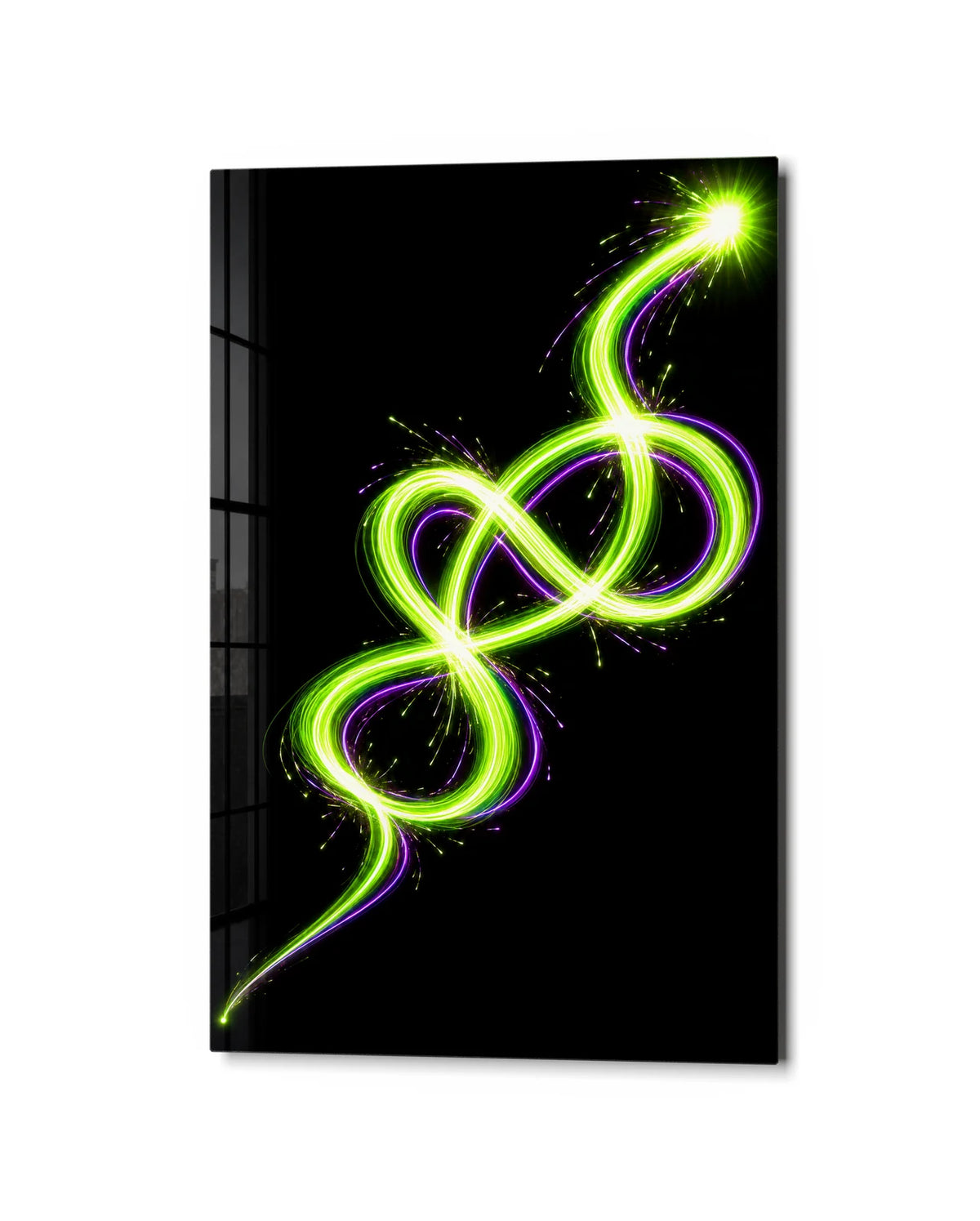 A Loop of Light — studio view of glass wall art