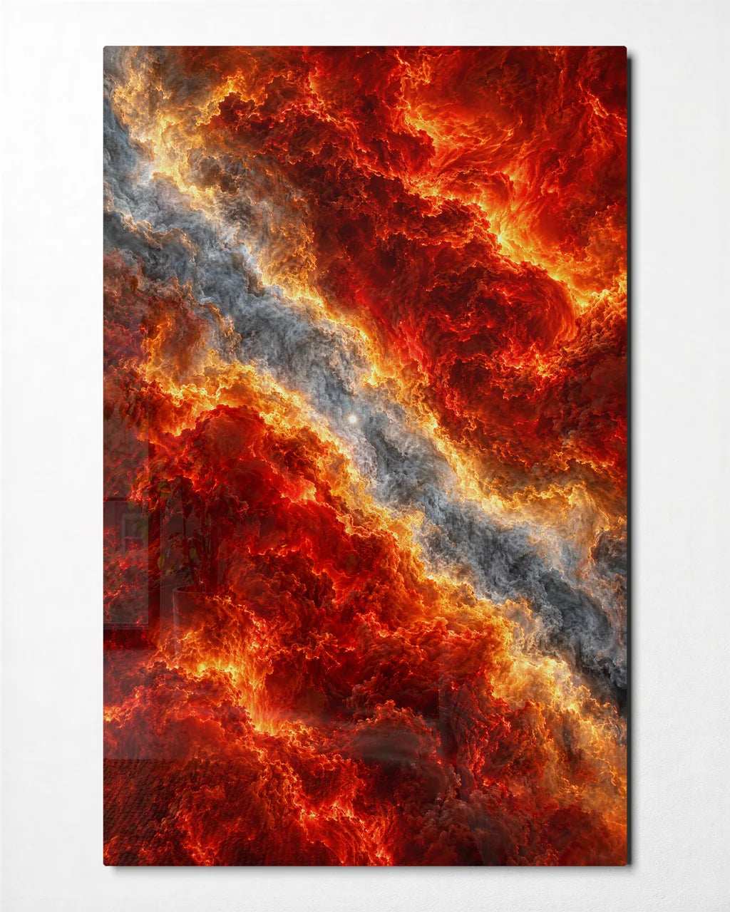 Fireline Cloud — front view of glass wall art