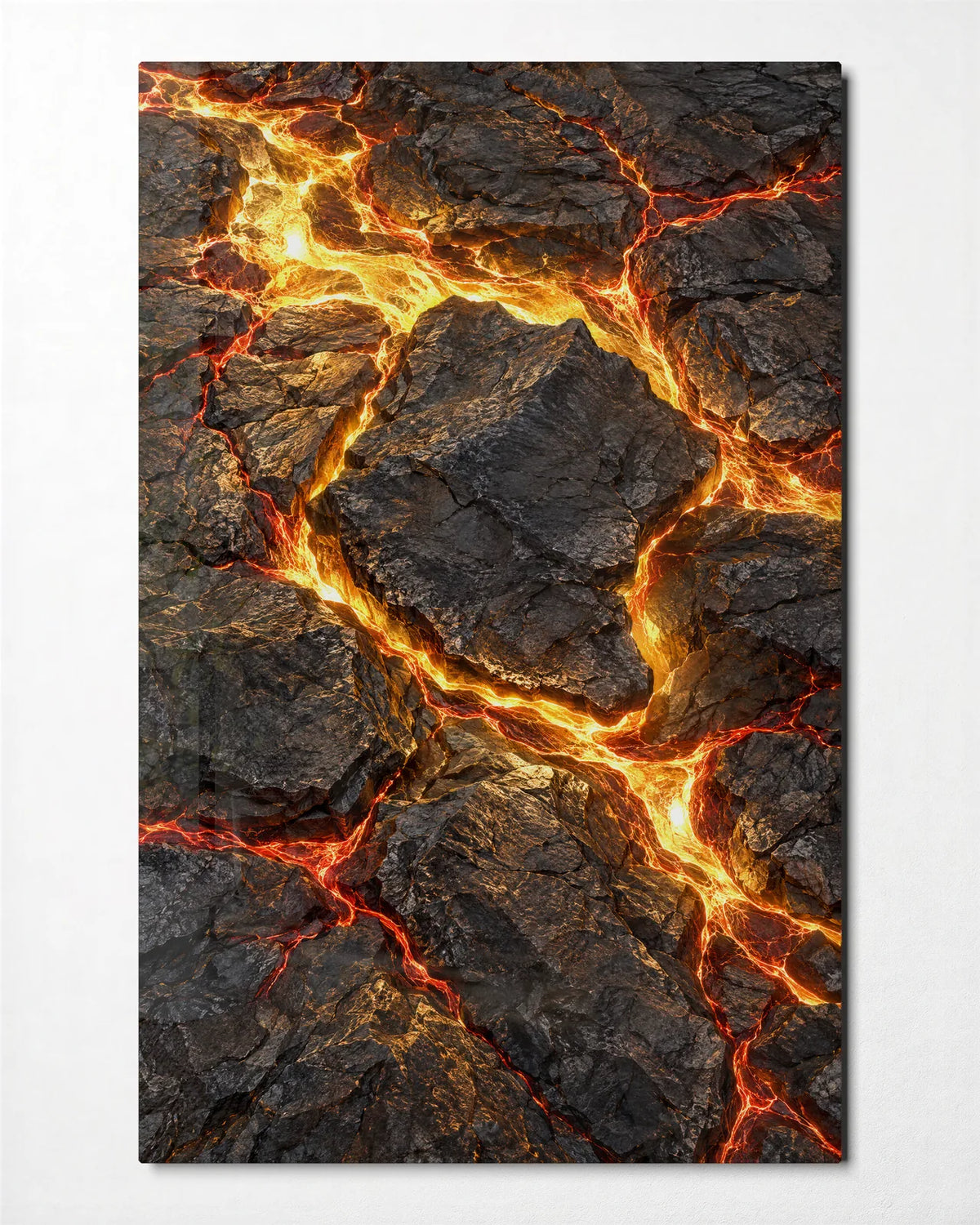 Under the Crust — front view of glass wall art