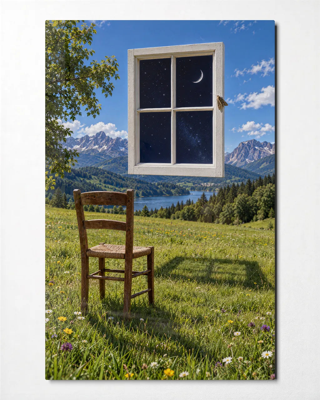A Window to Night — front view of glass wall art