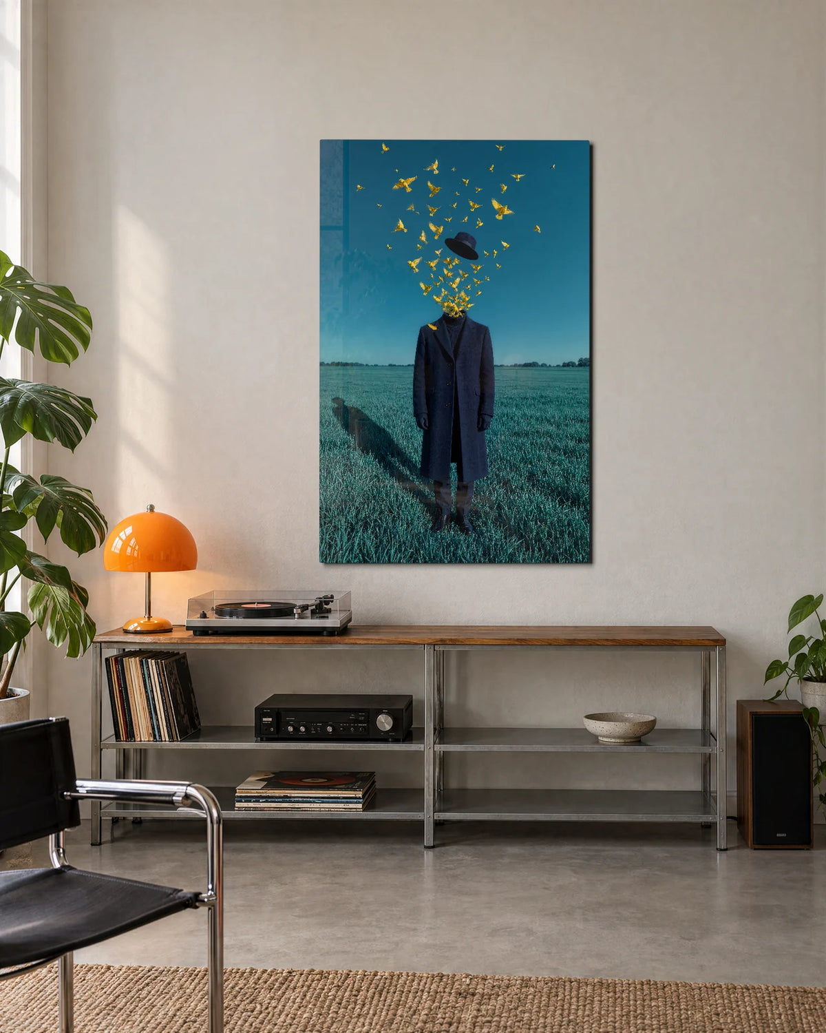 Thoughts Take Flight — shown in a living space
