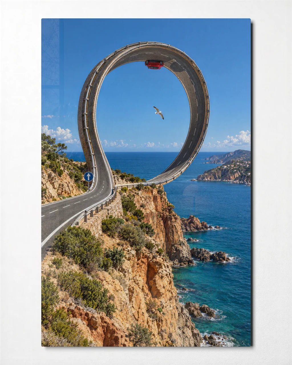 The Coastal Loop — front view of glass wall art
