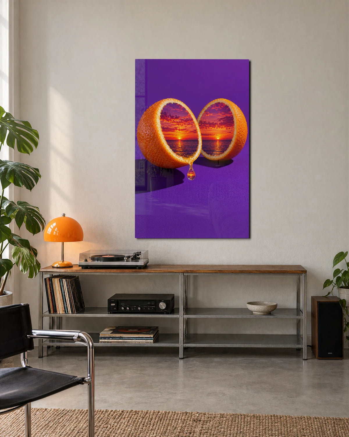 Sunset Inside an Orange — shown in a living space
