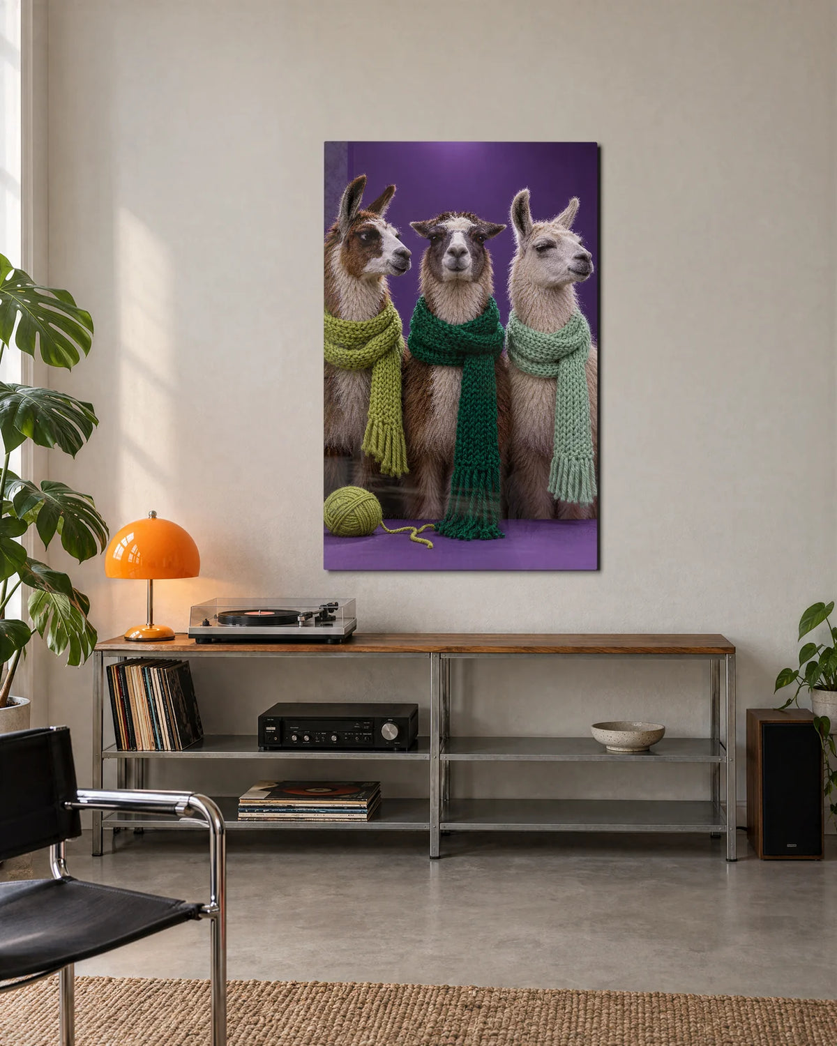 Scarves for Three — shown in a living space