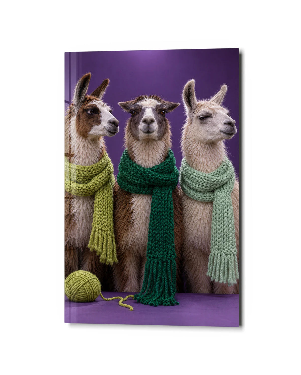 Scarves for Three — studio view of glass wall art