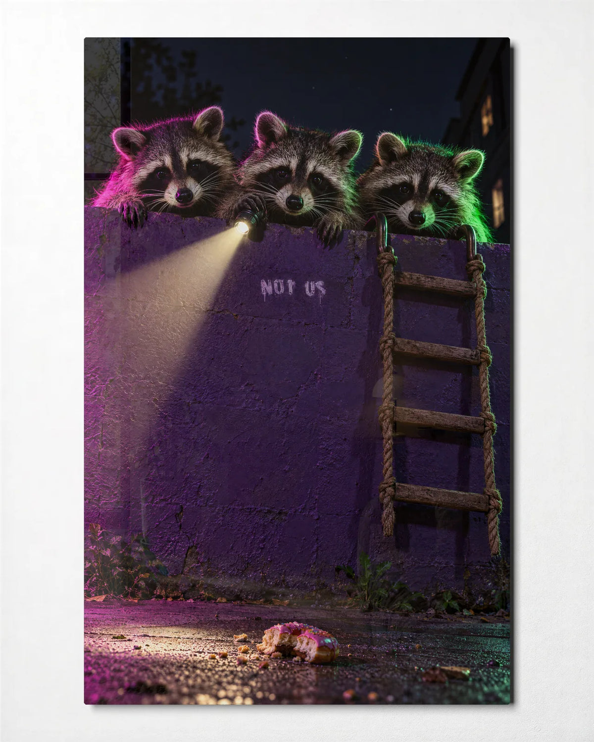 Not Us — front view of glass wall art