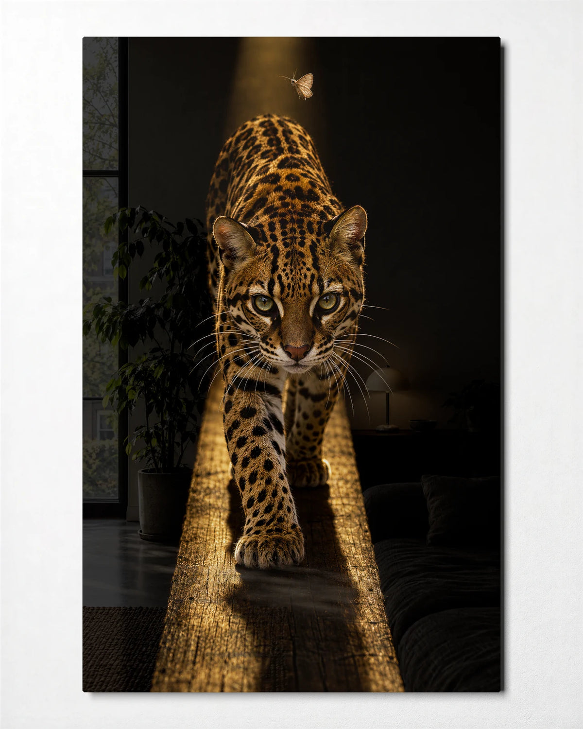 Across the Beam — front view of glass wall art