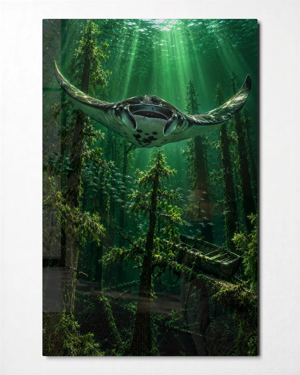 The Underwater Forest — front view of glass wall art