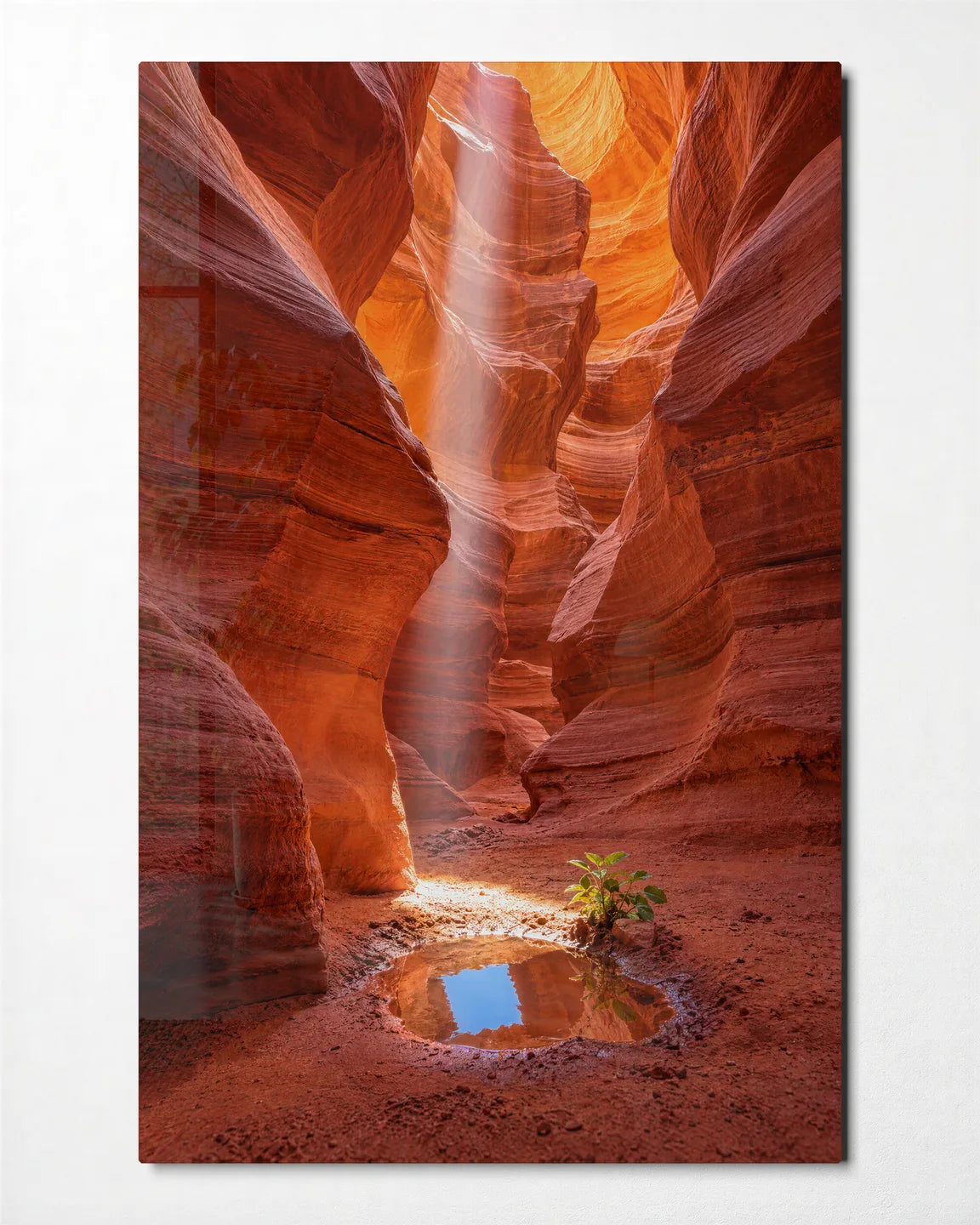 A Pool of Canyon Light — front view of glass wall art