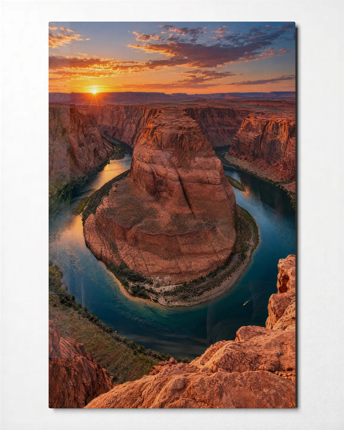 Around the Canyon Bend — front view of glass wall art