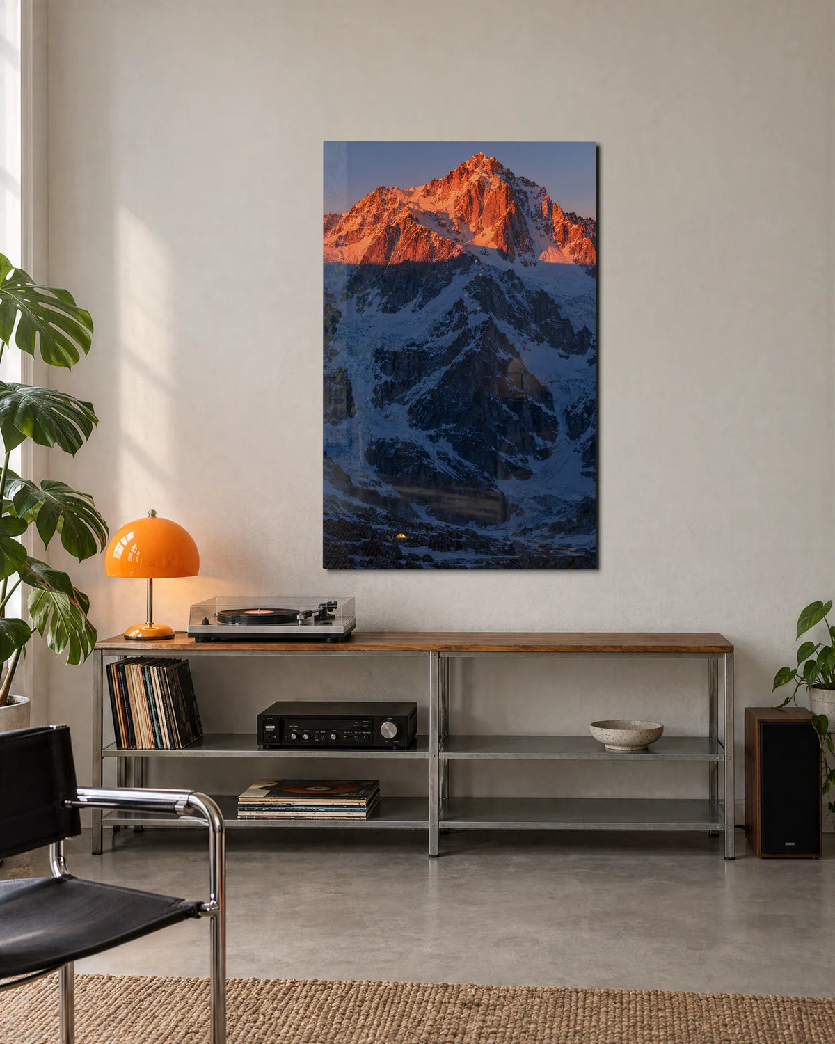 Last Light on Snow — shown in a living space