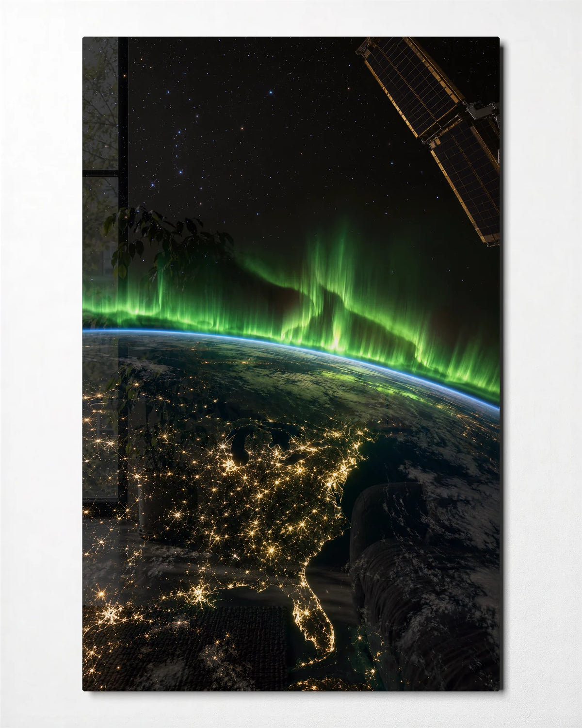 Green Above the Earth — front view of glass wall art