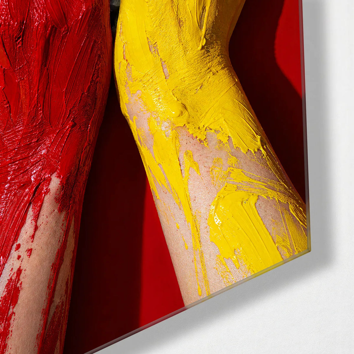 An Eye between Colours — corner detail of glass wall art