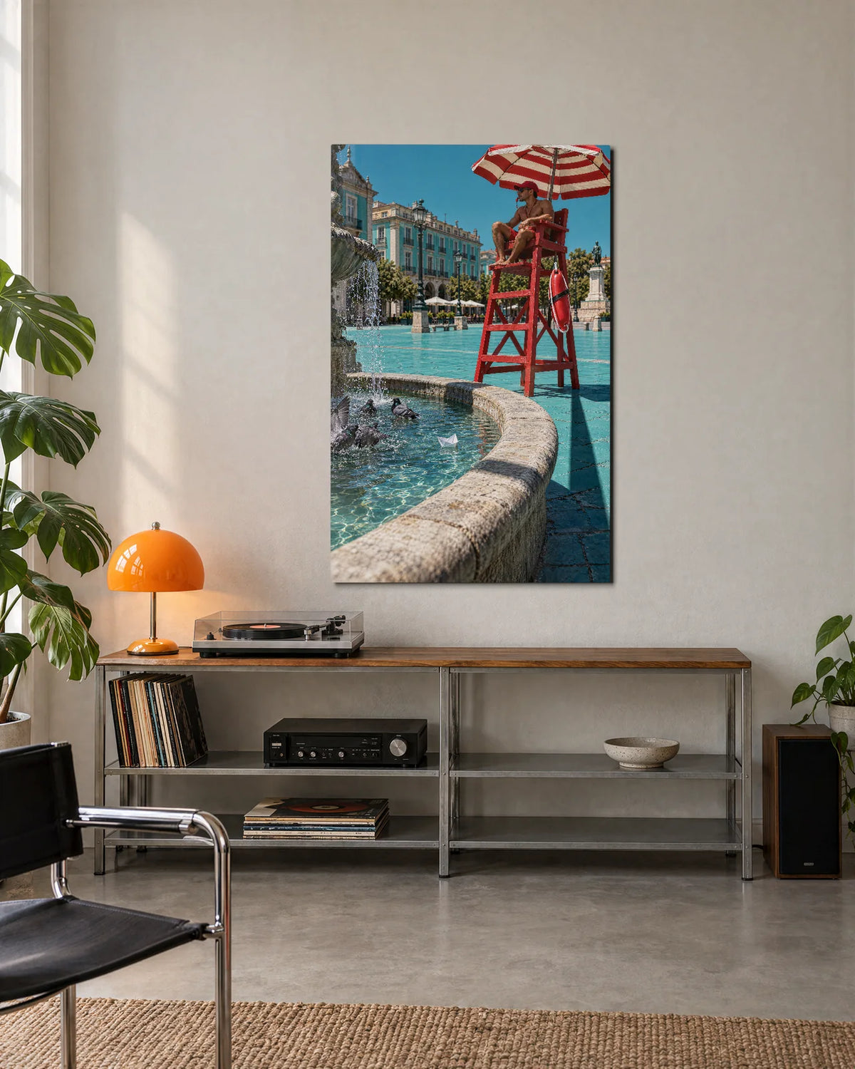 Fountain Lifeguard — shown in a living space