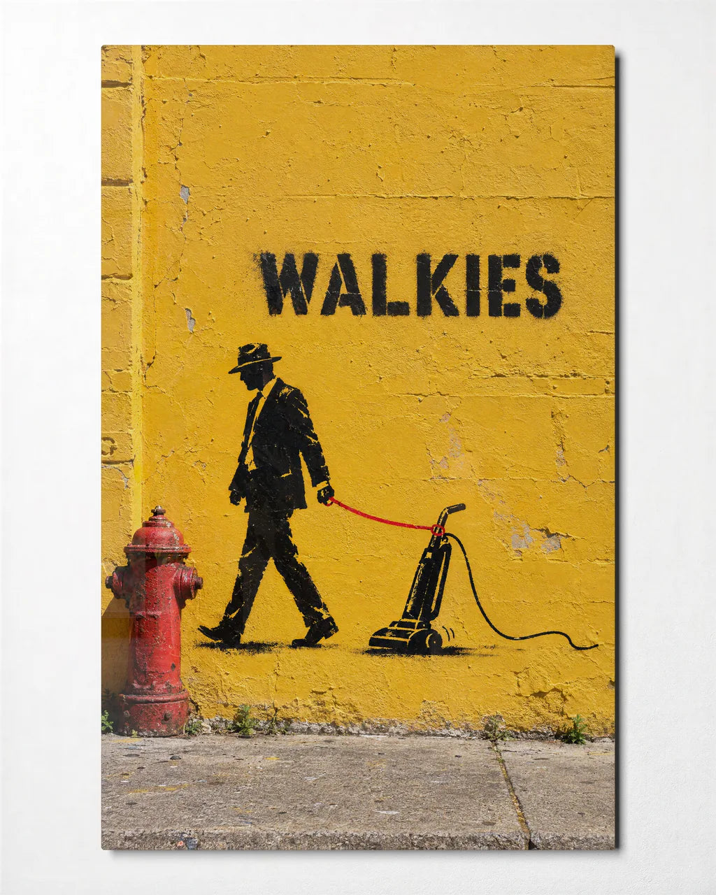 Walkies with a Twist — front view of glass wall art