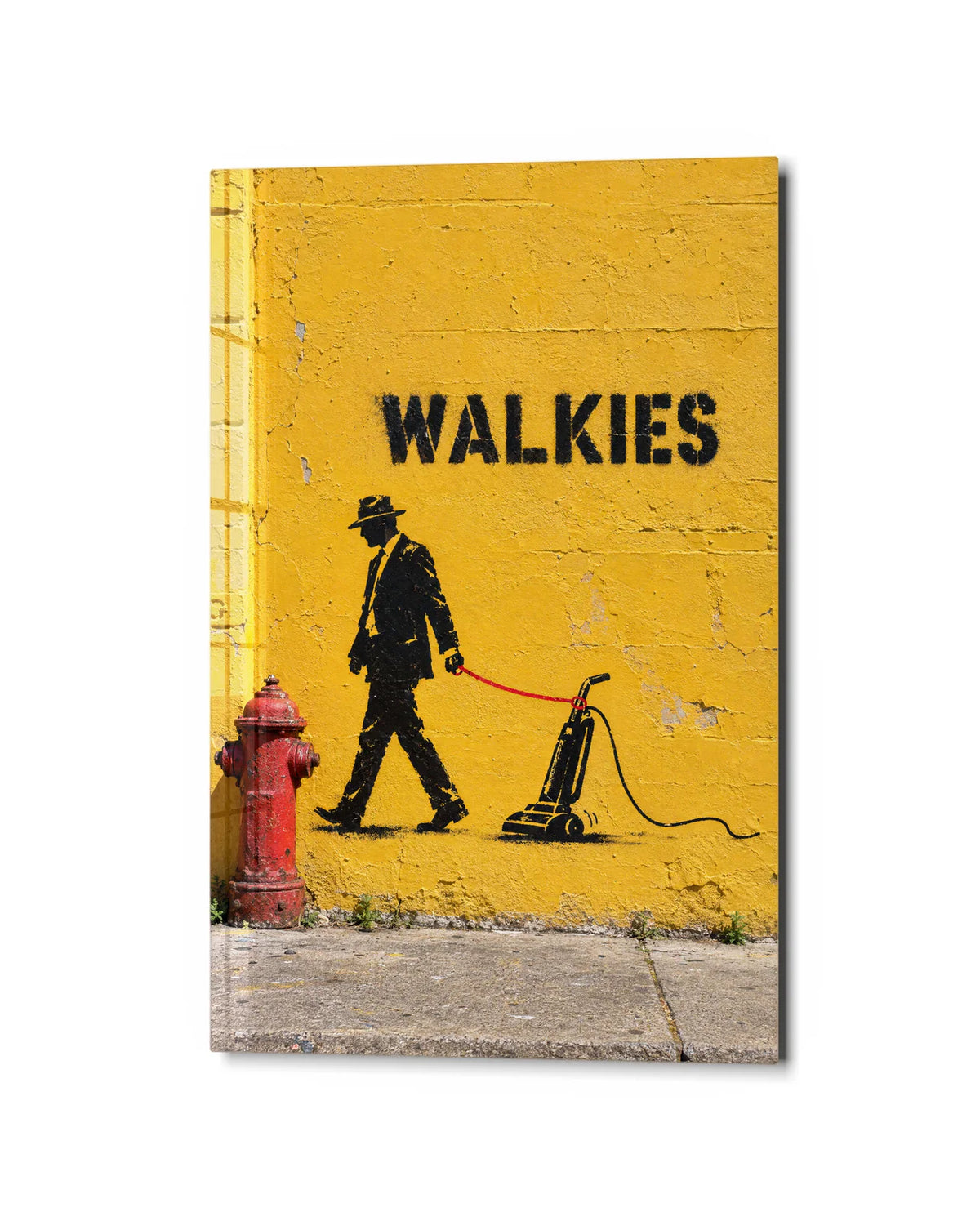 Walkies with a Twist — studio view of glass wall art