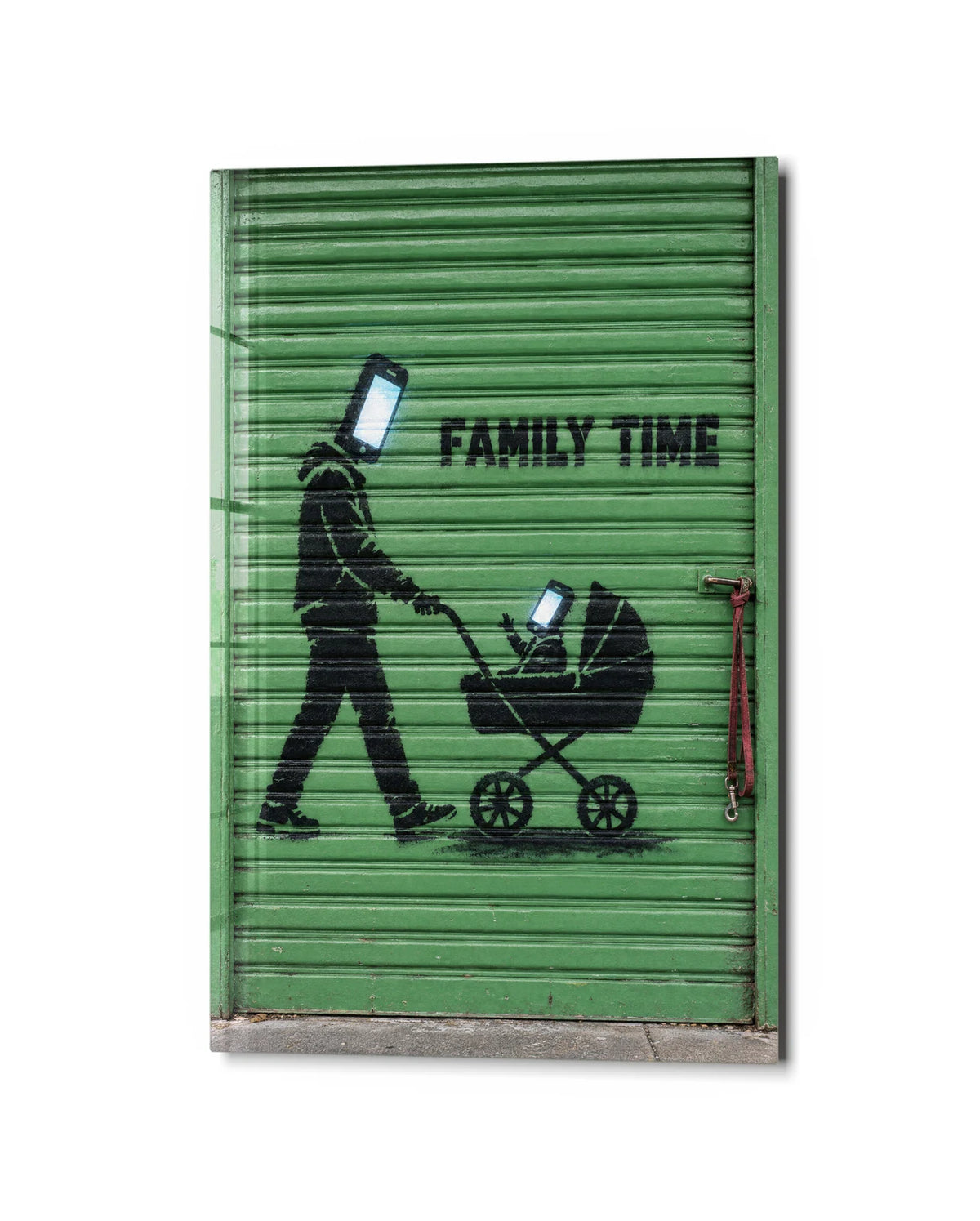 Family Time — studio view of glass wall art