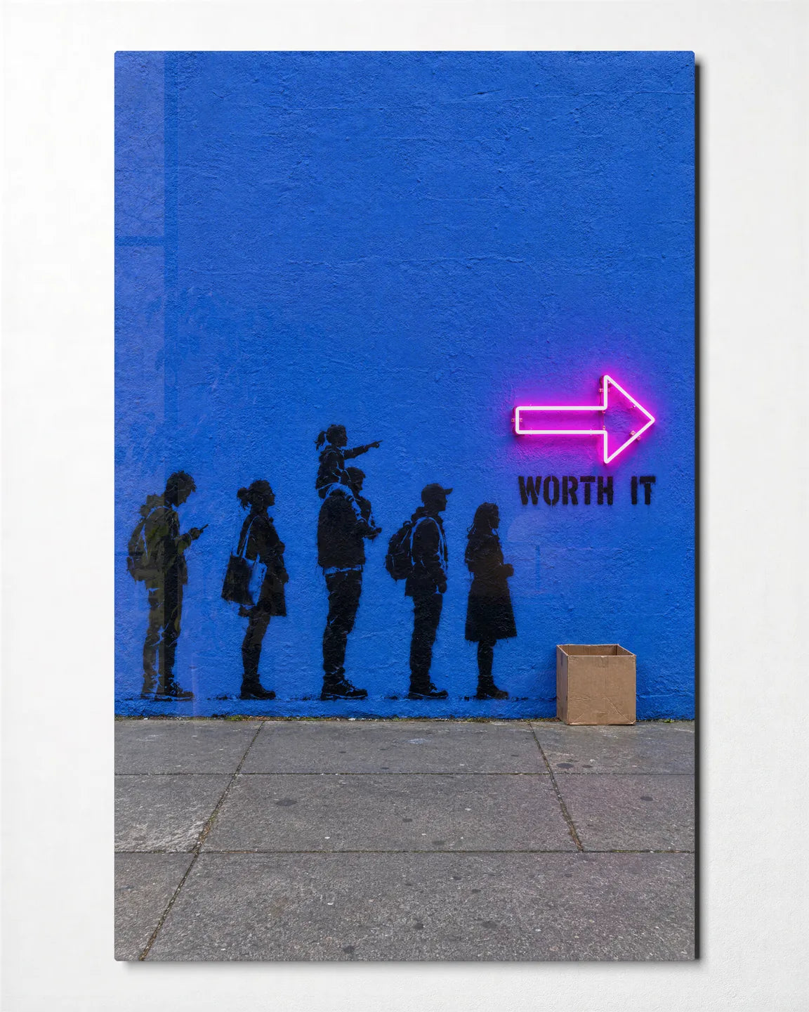 Worth the Wait — front view of glass wall art