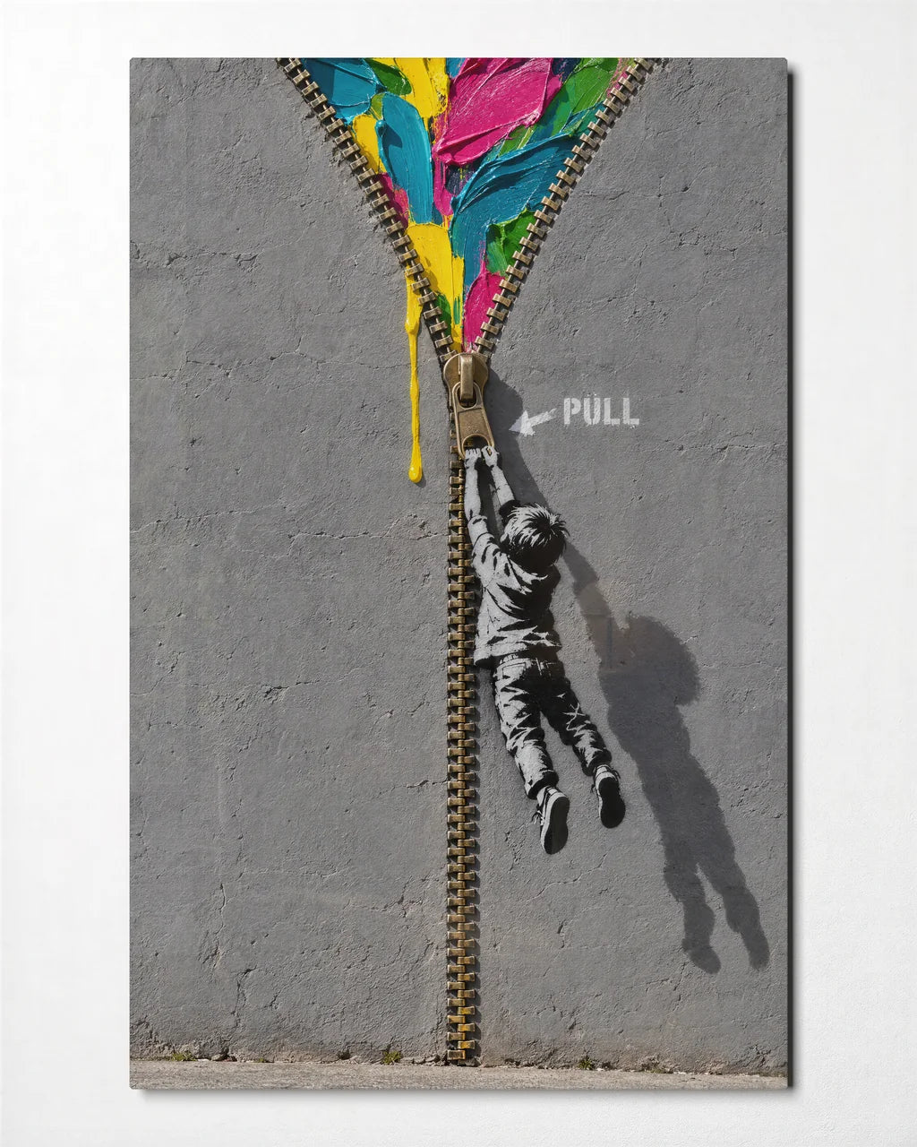 Pull for Colour — front view of glass wall art
