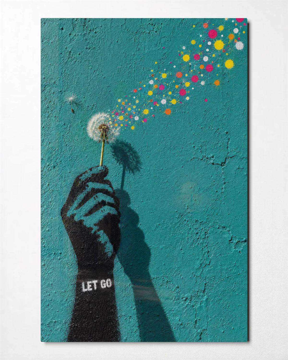 Let Go in Colour — front view of glass wall art