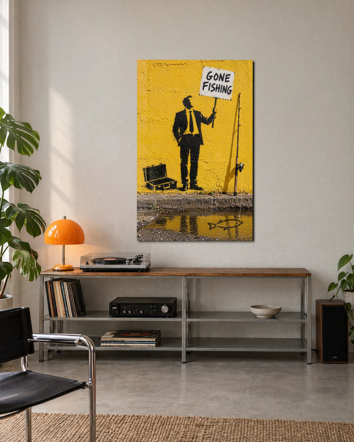Gone Fishing — shown in a living space