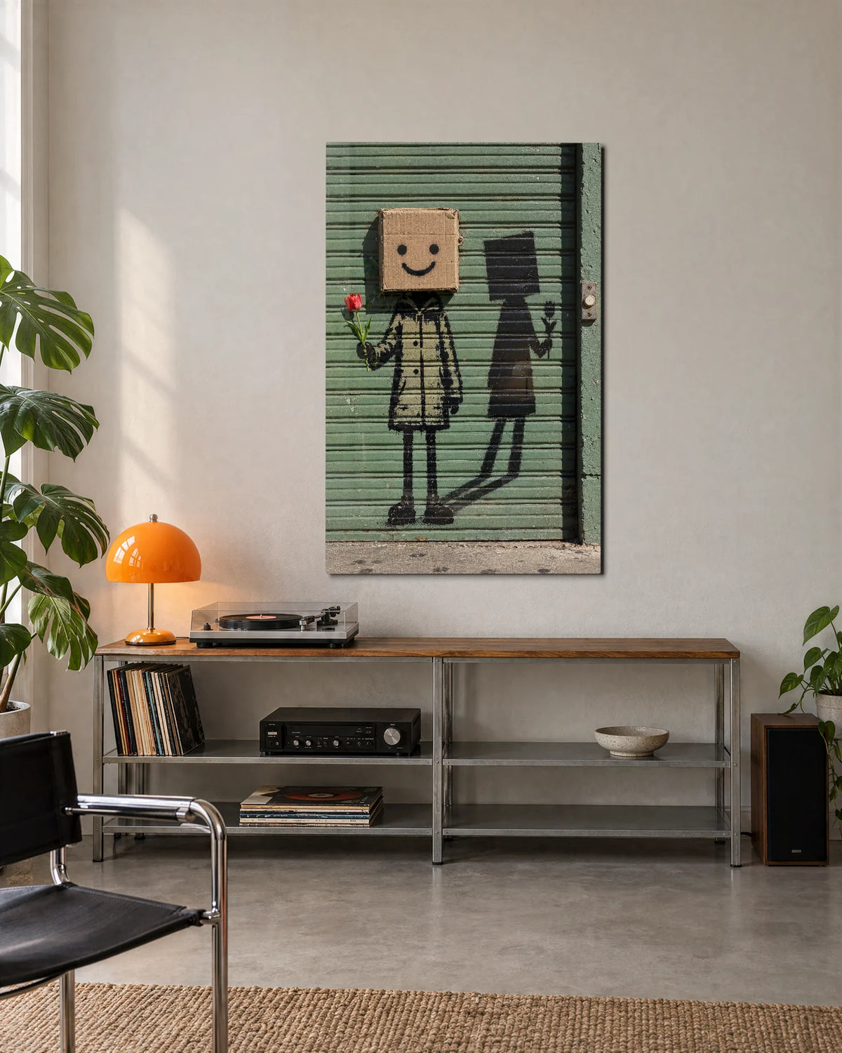 A Smile and a Rose — shown in a living space