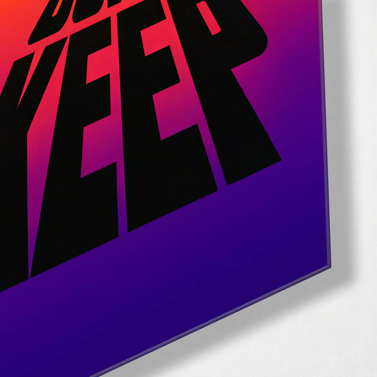Keep Going — corner detail of glass wall art