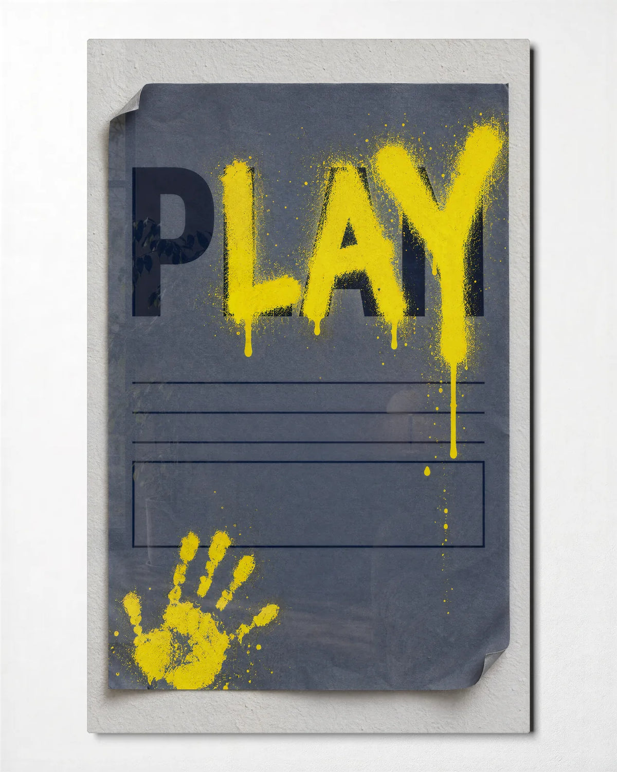 Play on the Page — front view of glass wall art