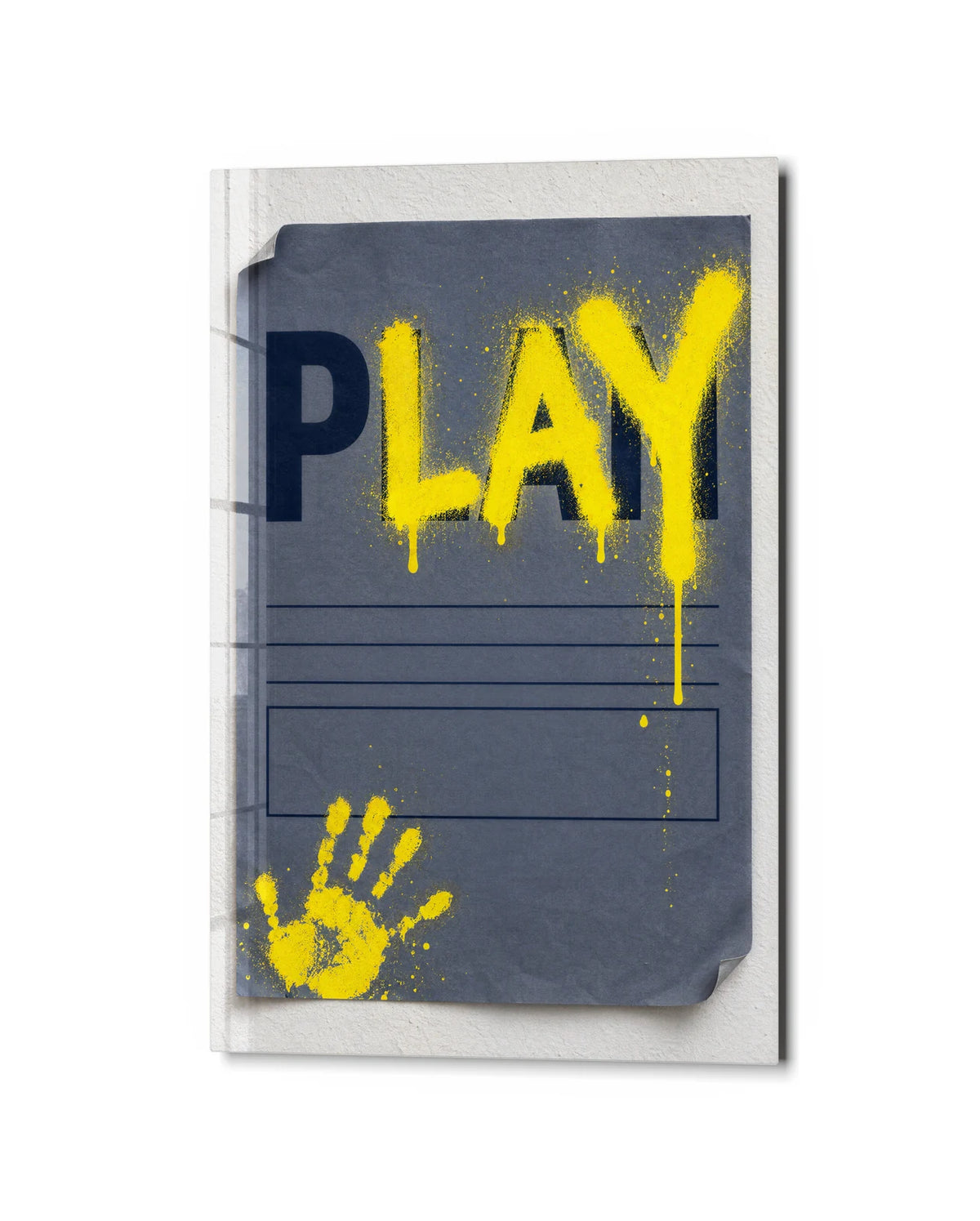 Play on the Page — studio view of glass wall art