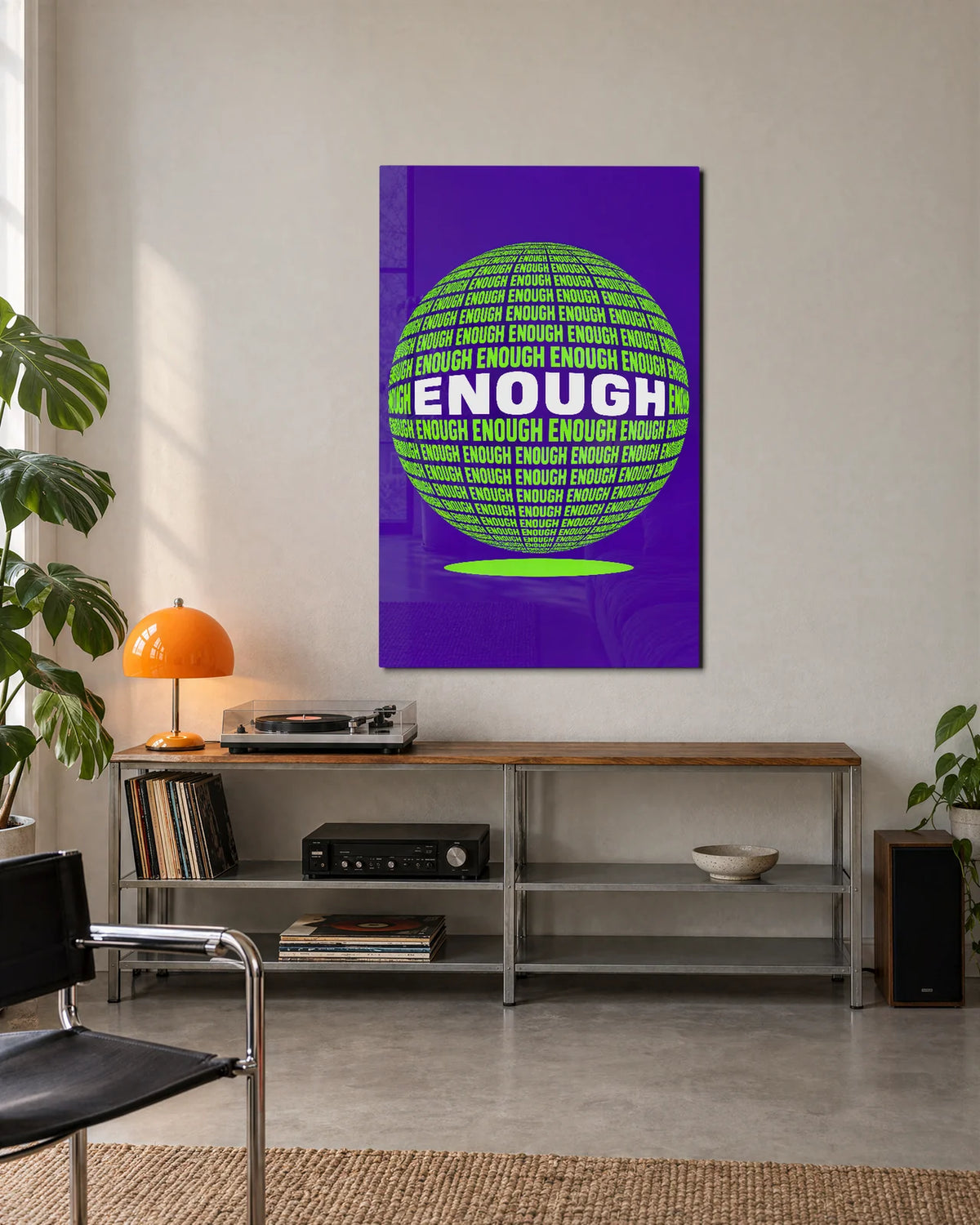 Enough in the Round — shown in a living space