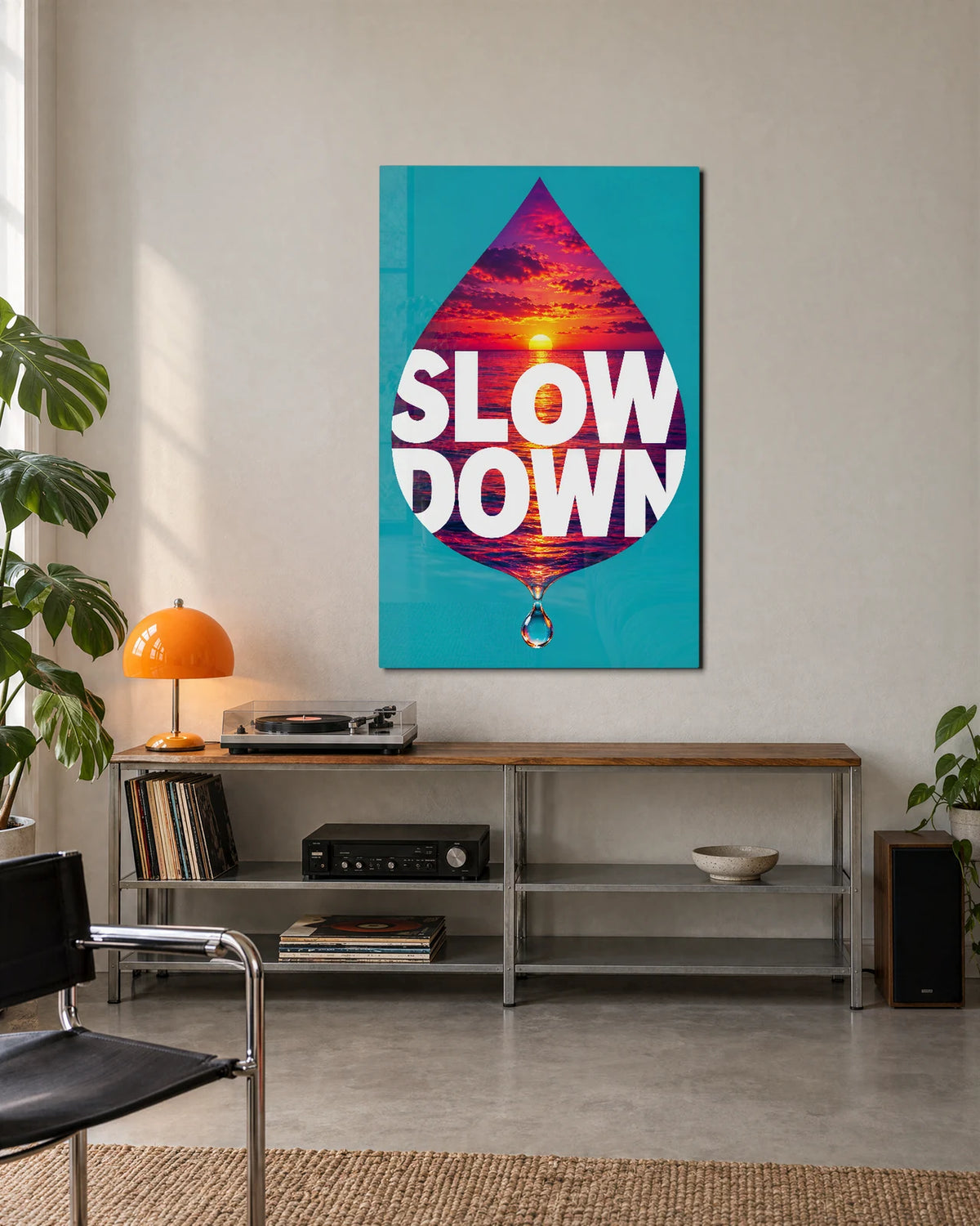 Slow Down — shown in a living space