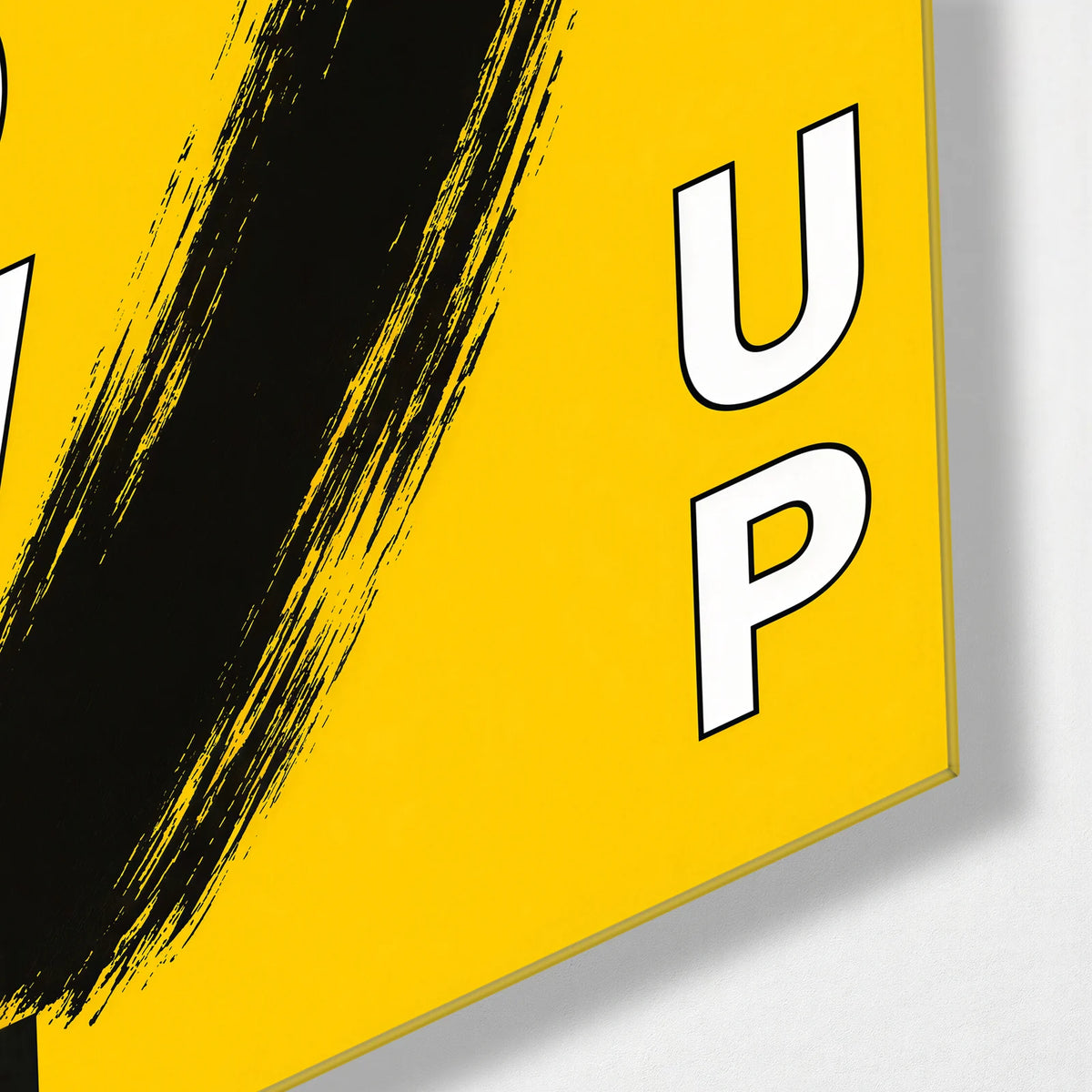Show Up — corner detail of glass wall art