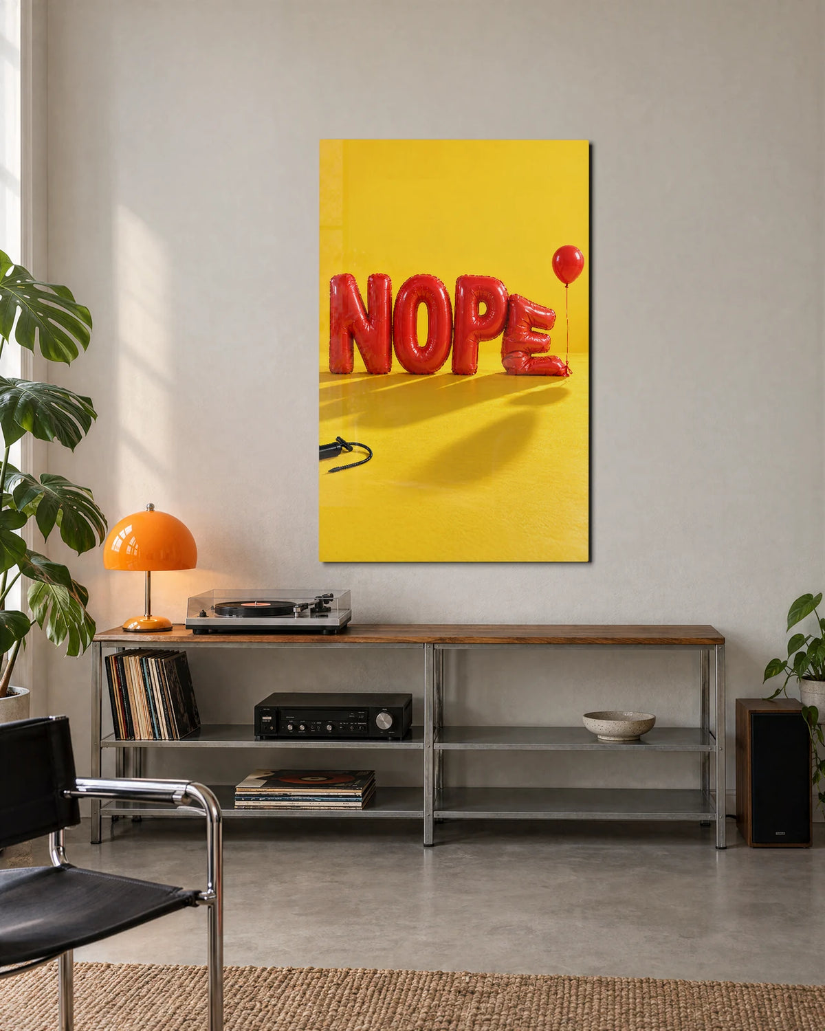 Nope in Balloons — shown in a living space