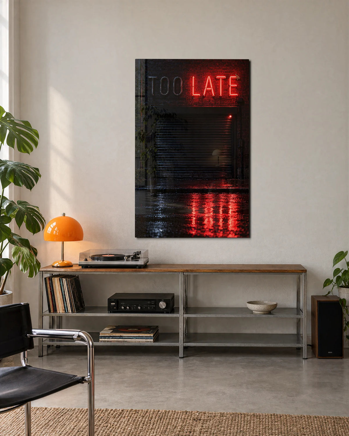 Too Late — shown in a living space