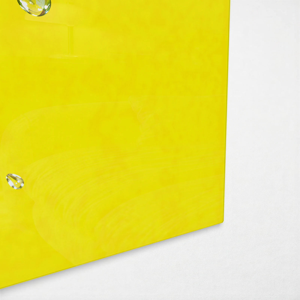 Lime and Lips — corner detail of glass wall art