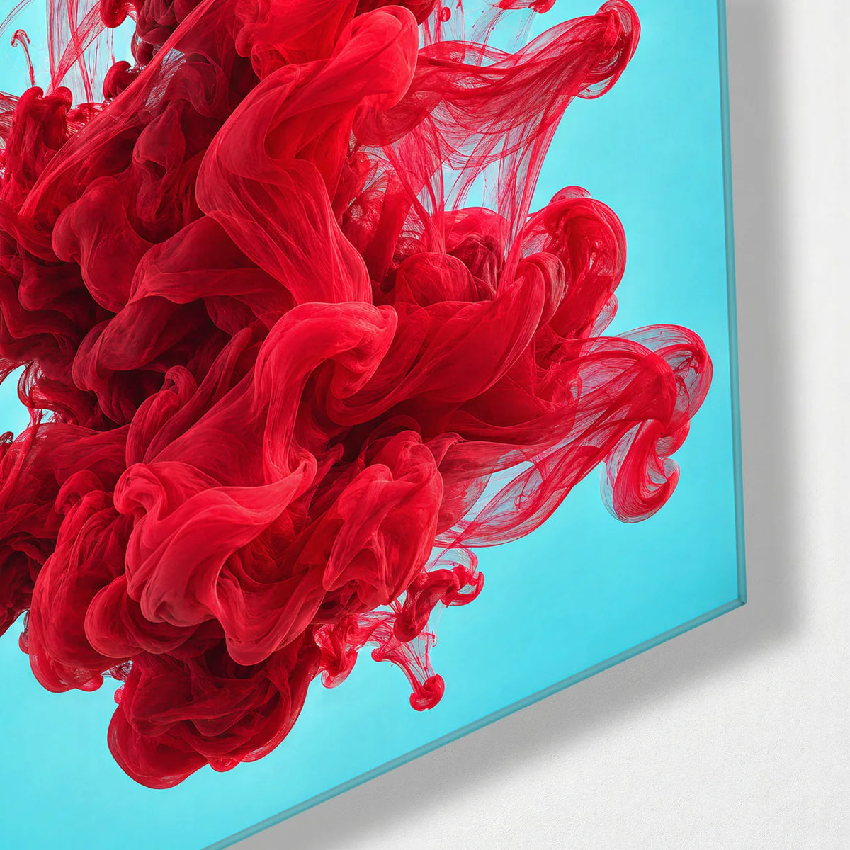 Ink Clouds Trio — corner detail of one glass panel