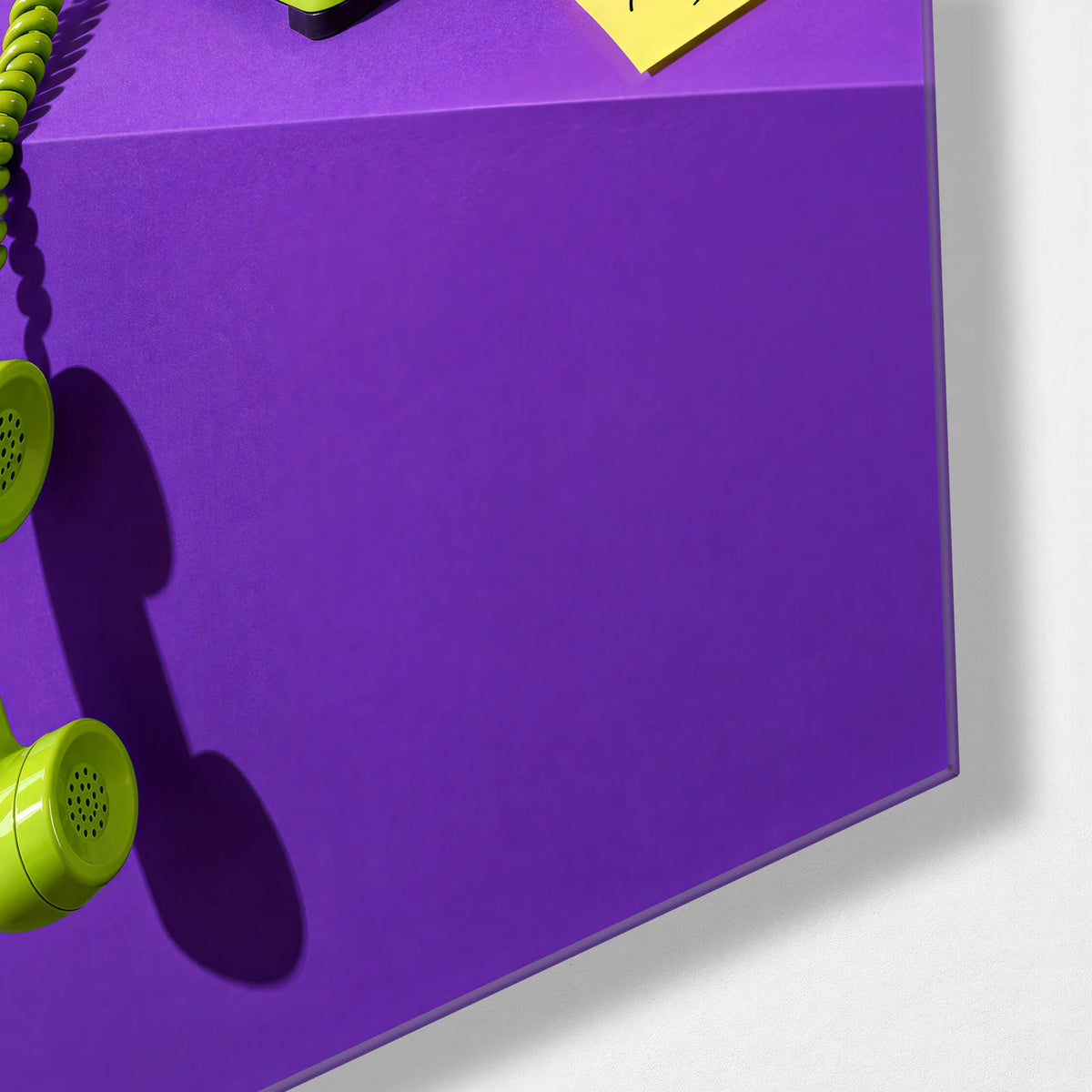 The Call You Waited For — corner detail of glass wall art