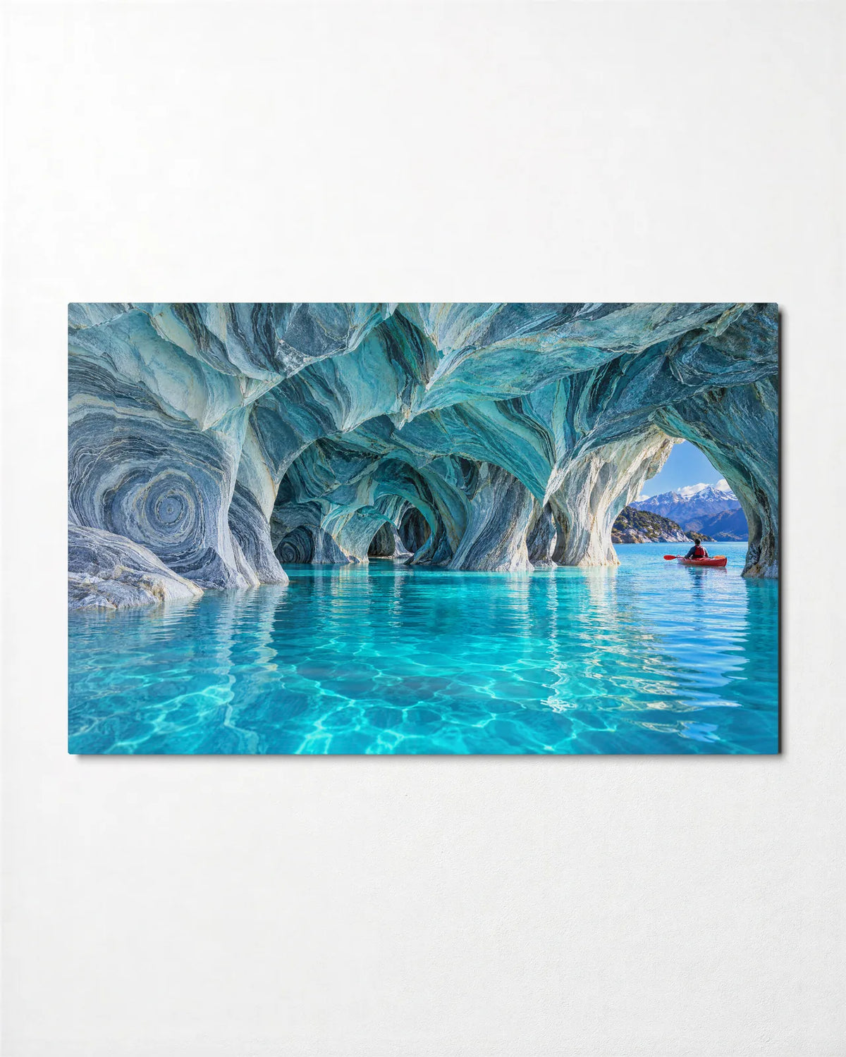 Marble Caves — front view of glass wall art