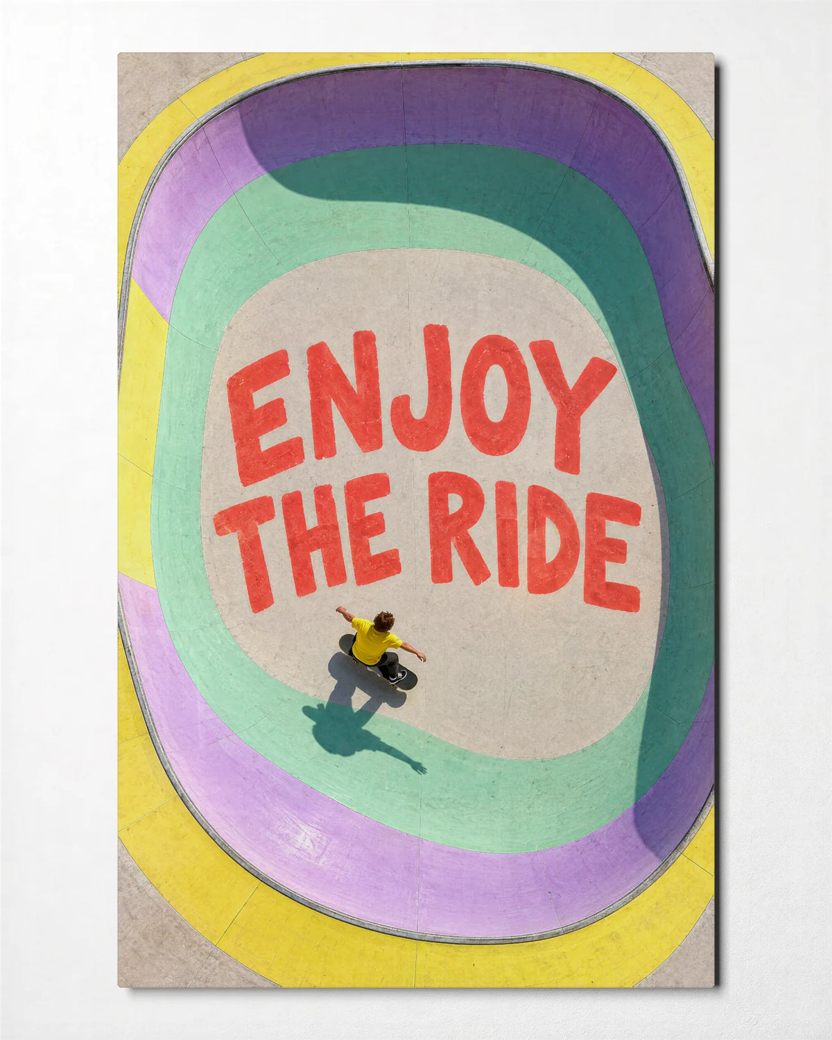 Enjoy the Ride Bowl — front view of glass wall art
