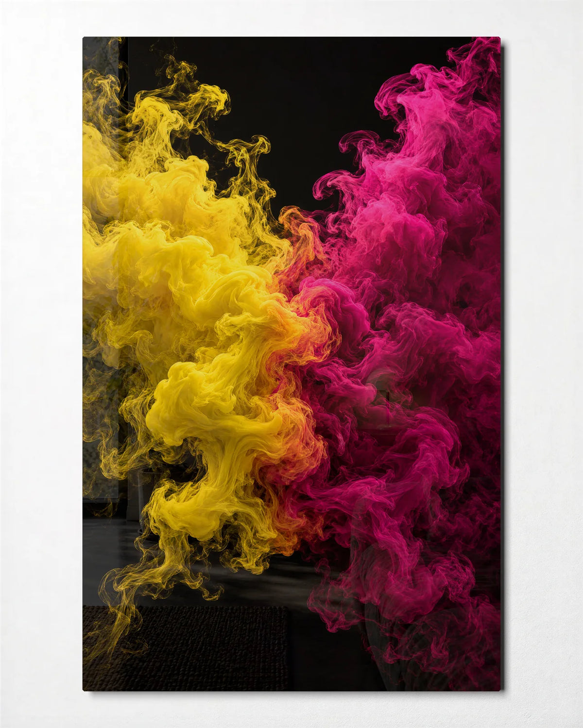 Where Two Smokes Meet — front view of glass wall art