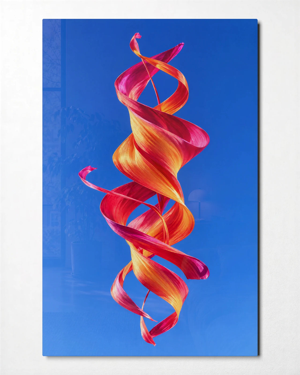 Silk in the Wind — front view of glass wall art